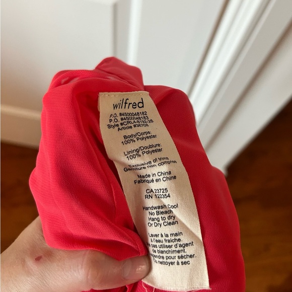 Wilfred size small red/coral mini tie up sleeveless dress - Picture 5 of 7